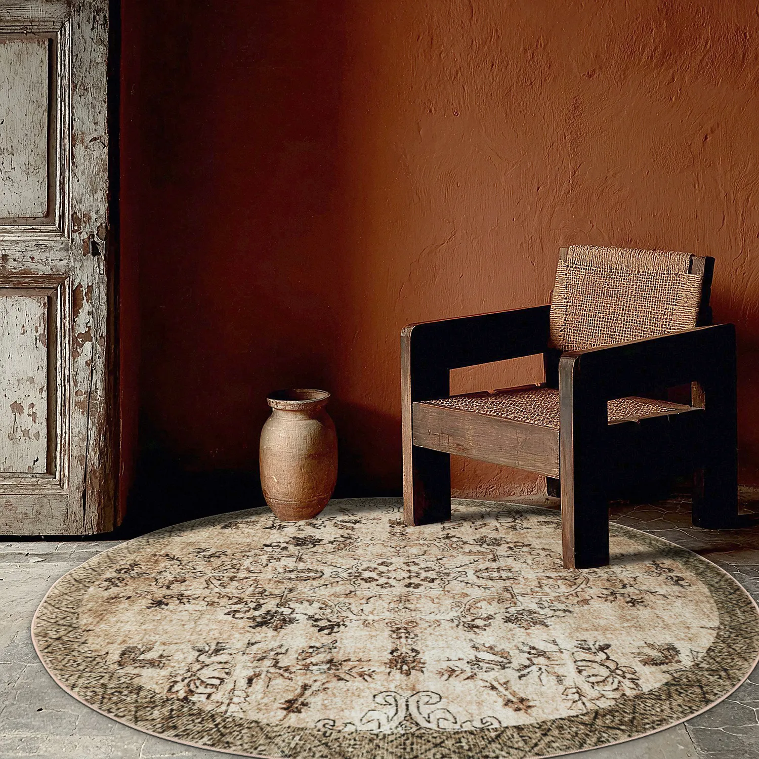 Kruhový koberec - Rosalie (hnedý)