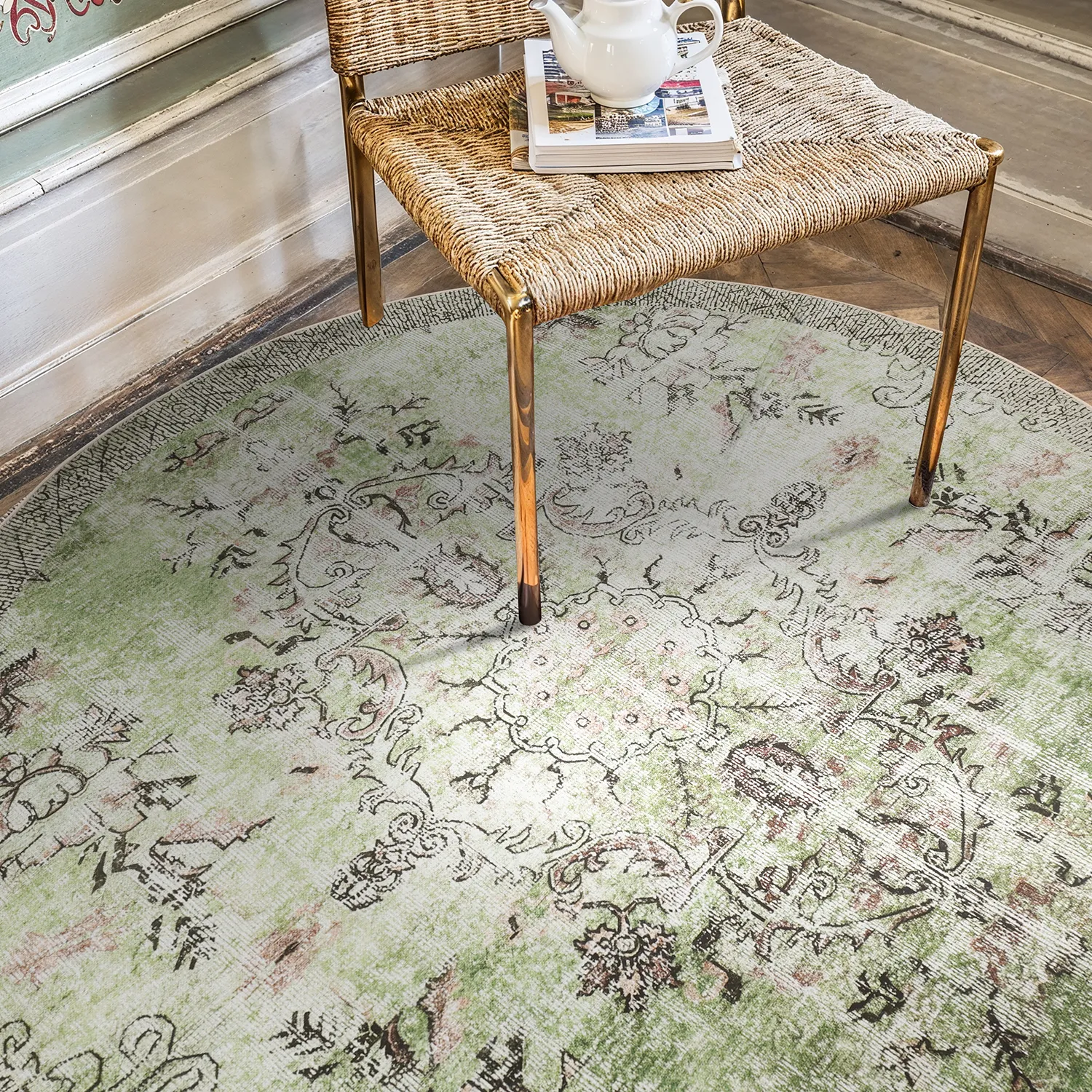 Kruhový koberec - Rosalie (zelený)