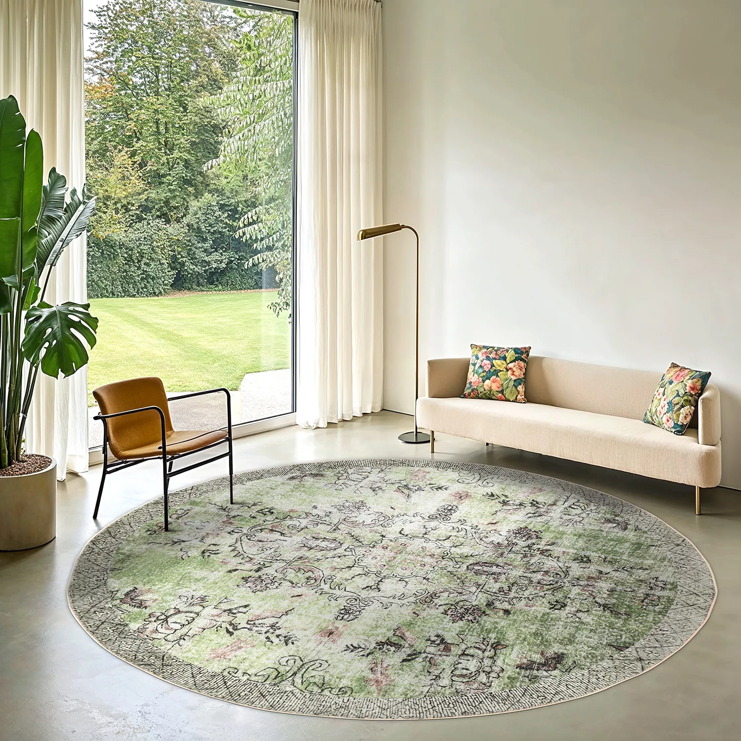 Kruhový koberec - Rosalie (zelený)