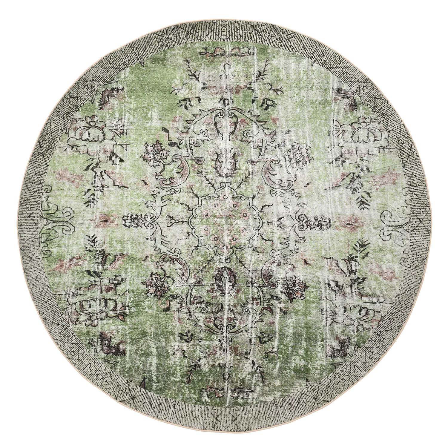 Kruhový koberec - Rosalie (zelený)