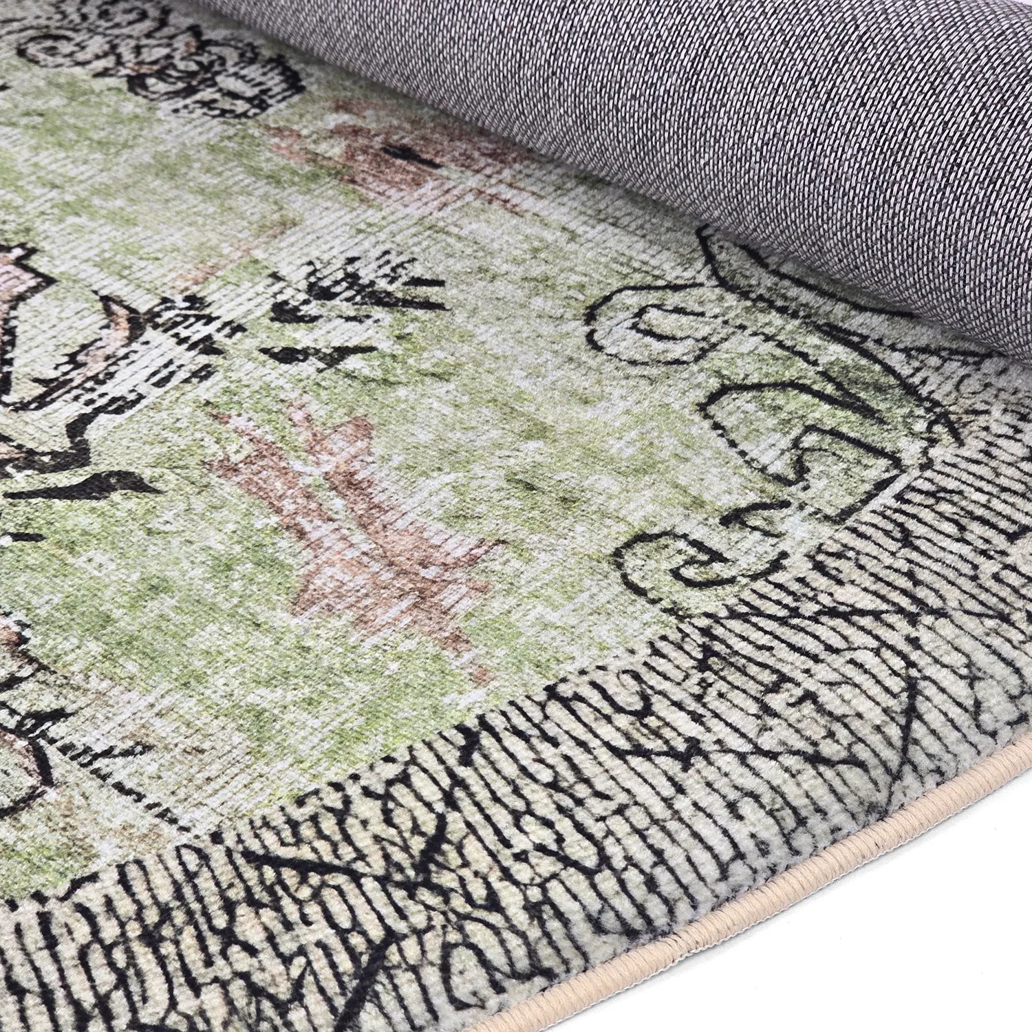 Kruhový koberec - Rosalie (zelený)