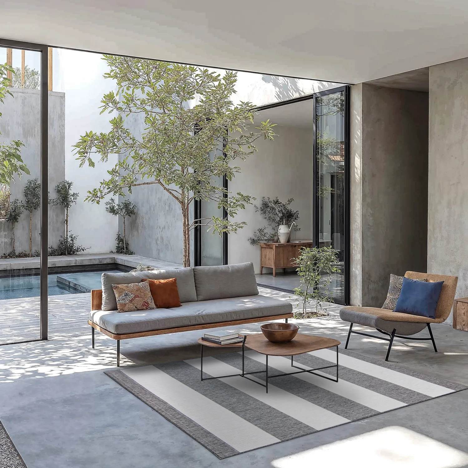 Koberec na vnútorné a vonkajšie použitie - Santana (šedý)