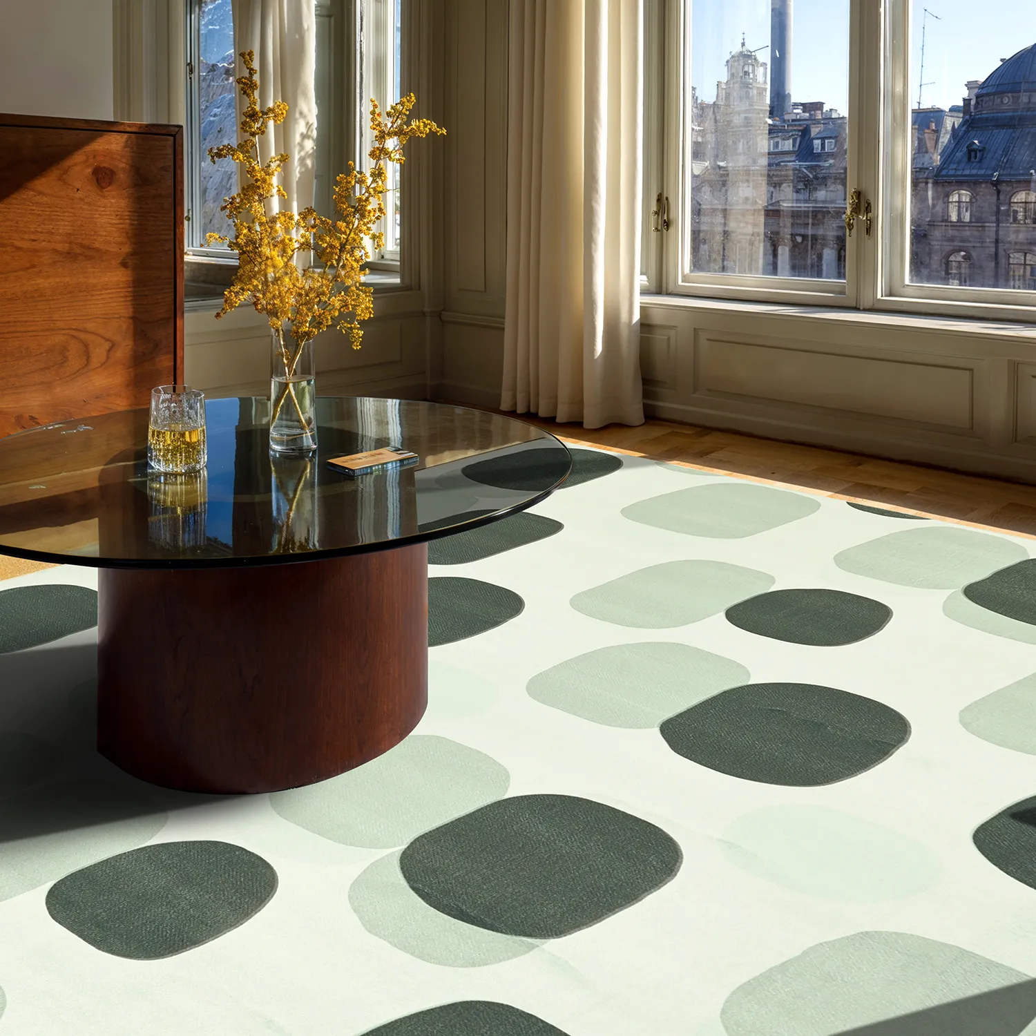 Koberec Wilton - Sapa (zelený/sivý)