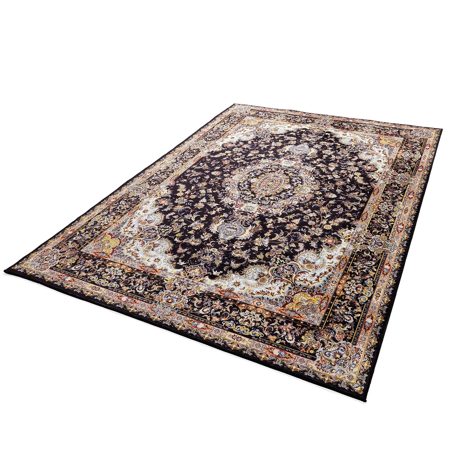 Koberec Wilton - Vakifli (čierny/multicolor)