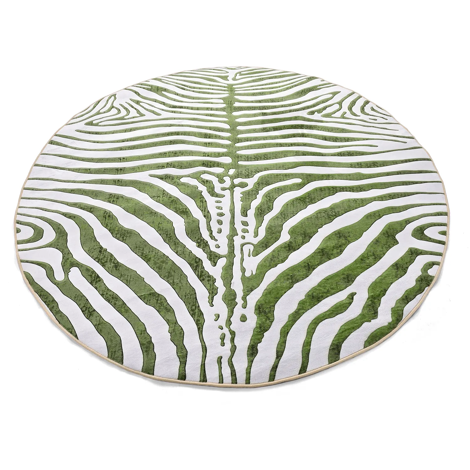 Kruhový koberec - Zebra (zelený)