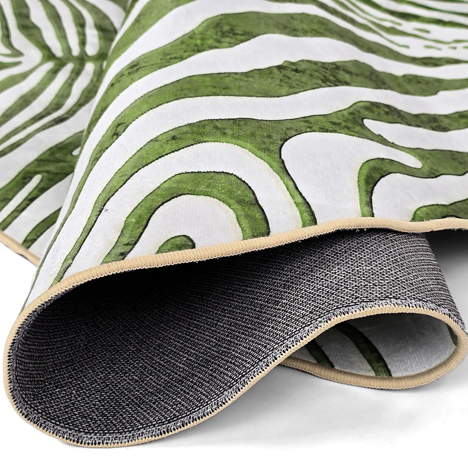 Kruhový koberec - Zebra (zelený)