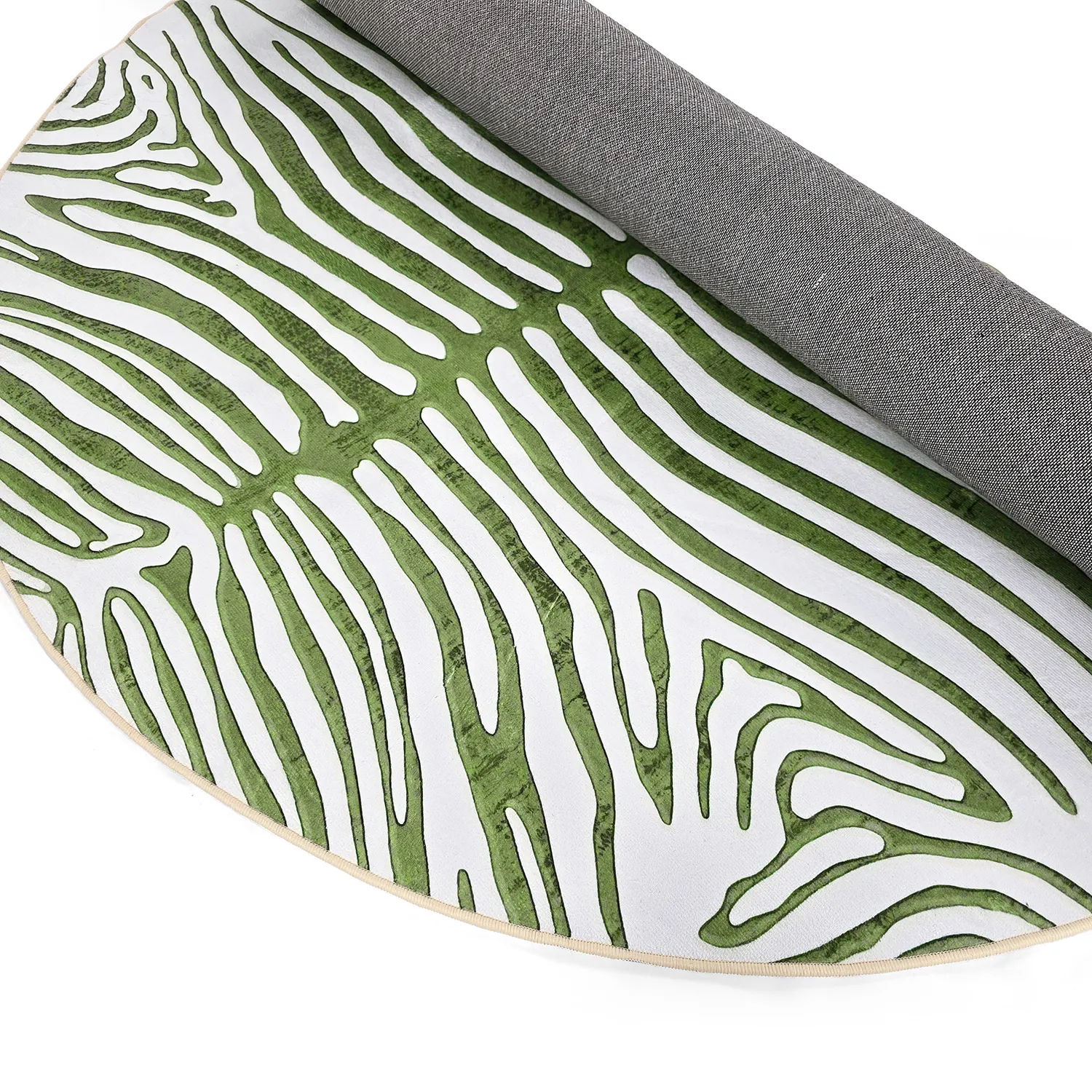Kruhový koberec - Zebra (zelený)