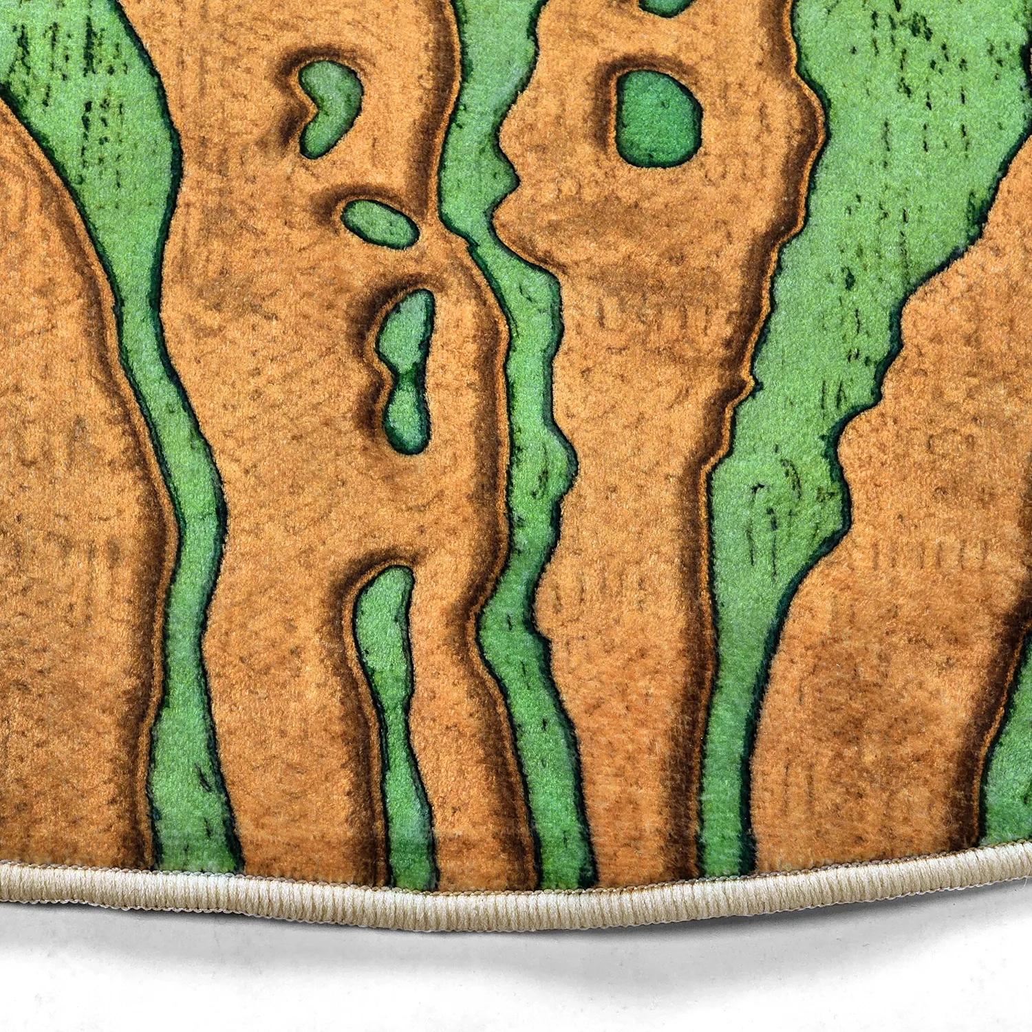 Kruhový koberec - Zebra (zelená/oranžová)