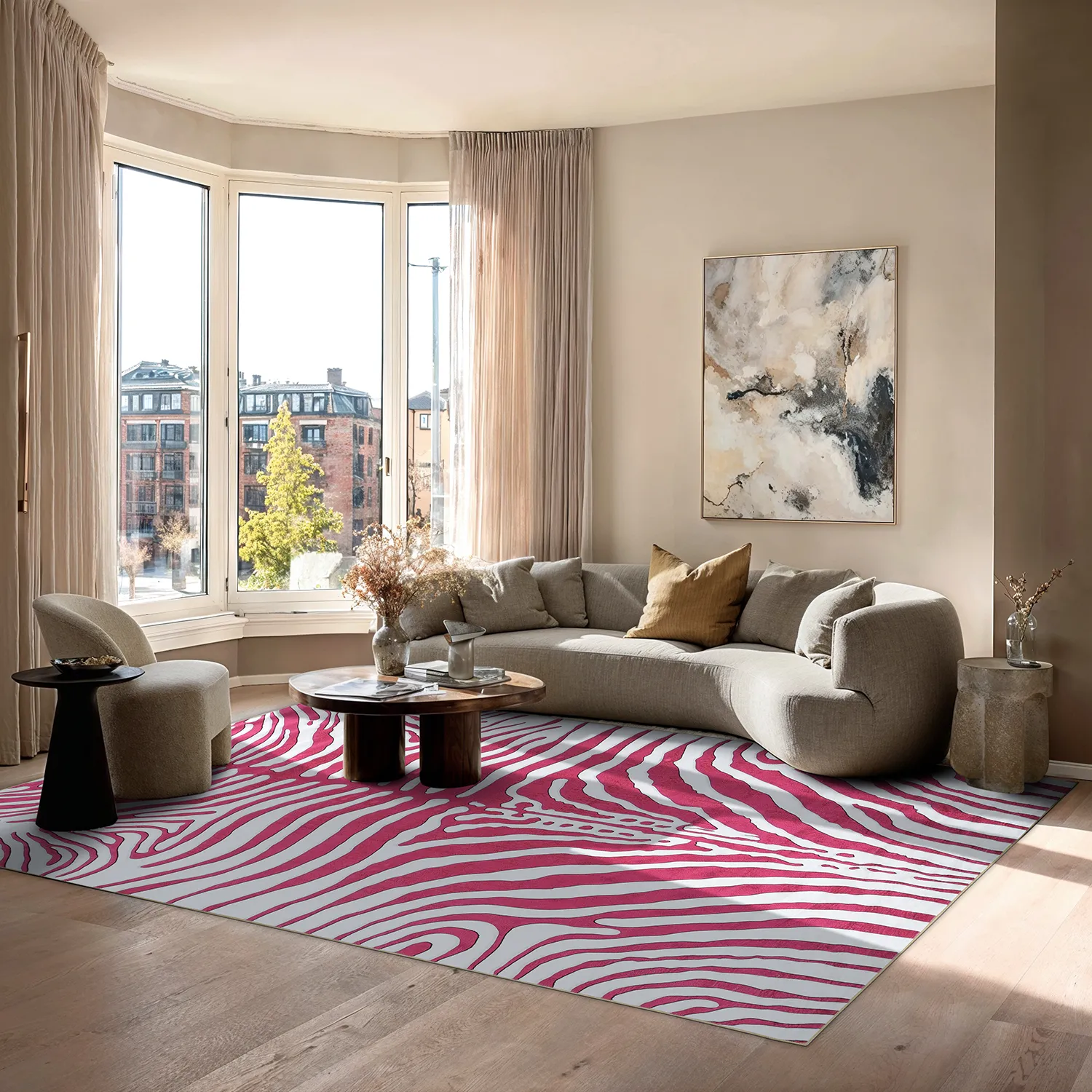 Koberec Wilton - Zebra (ružový)