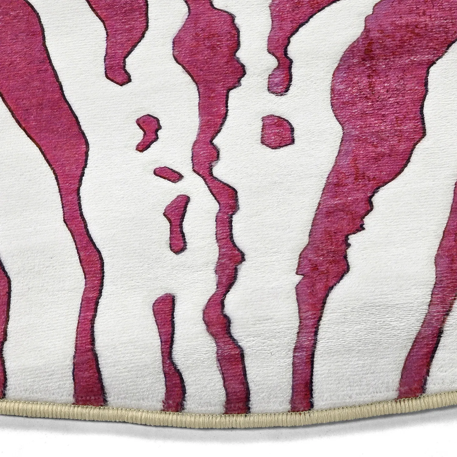 Kruhový koberec - Zebra (ružová)