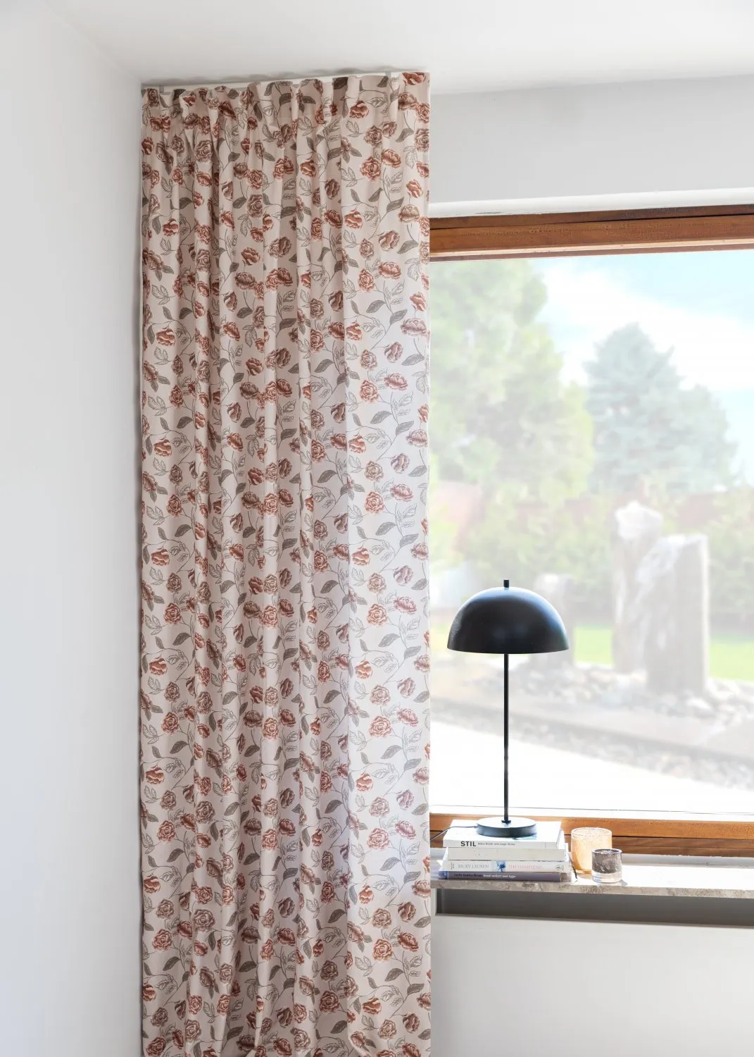 Záclony - Záclona z bavlny Wreath (ružová)