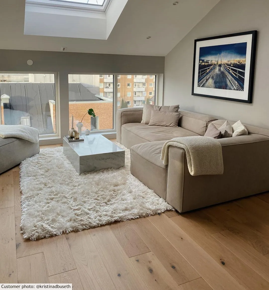 Koberce s dlhým vlasom - Janjira (biela)