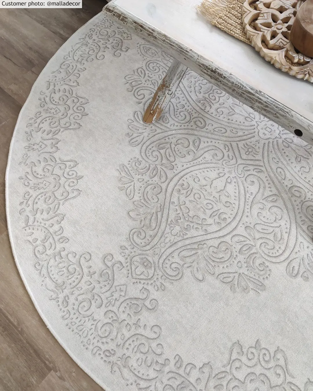 Kruhový koberec - Valenza (biely)